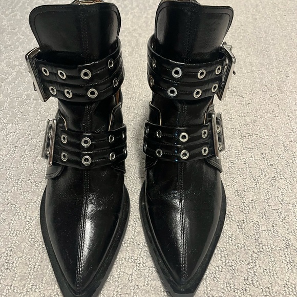 GANNI Buckle Cut-Out Ankle Booties - Picture 3 of 5